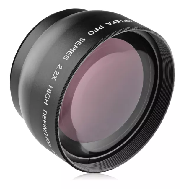 Opteka 46mm 2.2x Telephoto Lens for Panasonic Lumix G X Vario PZ 45-175mm O.I.S