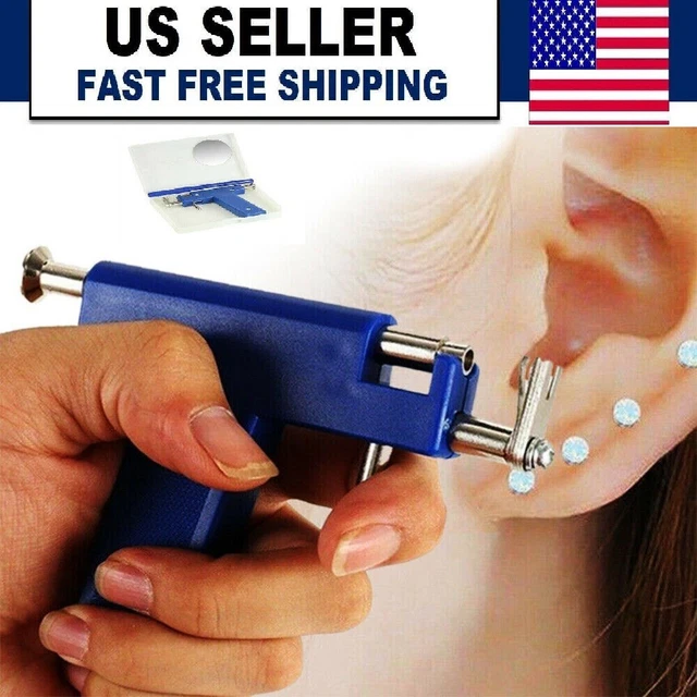 PROFESSIONAL EAR PIERCING Gun Body Nose Navel Tool Kit Set Jewelry GUN
