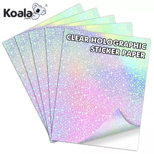 10pcs Transparent Holographic Overlay Vinyl Lamination Sheets