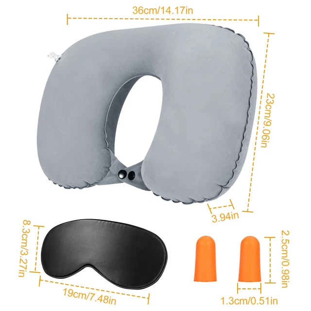 Portable Inflatable Flight Pillow Neck U Rest Air Cushion Travel Office Pillow 5
