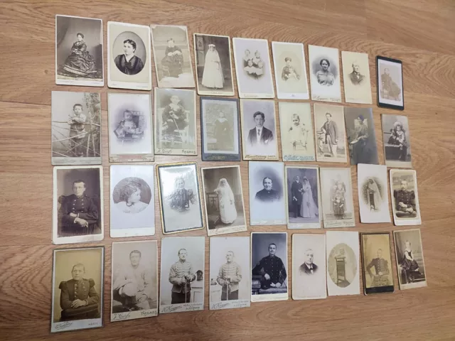 LOT x40 PHOTOS ANCIENNES POUR CADRE PORTE PHOTO - PORTRAIT SOLDAT XIXE SIÈCLE