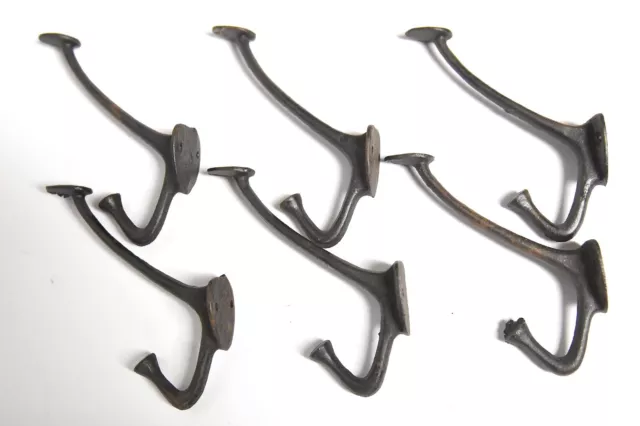 6 Vintage Hat Or Coat Wall Mount Hooks