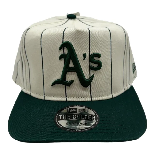 New Era The Golfer Oakland Athletics MLB Pinstripe Green Snapback Hat Cap UO EXC