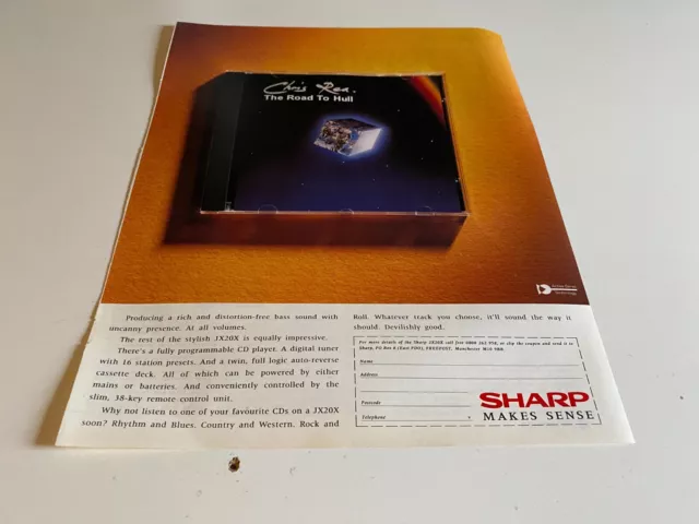 Framed Magazine Advert 12X10" Sharp Instruments - Chris Rea : This Road To Hull