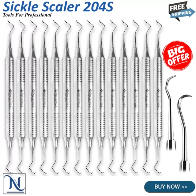 Sickle Scaler 204S Dental Hand Instruments Pro Periodontal Hygiene Pick Tool