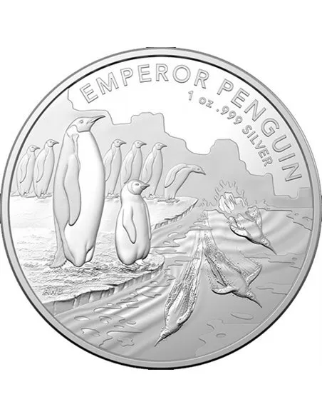 EMPEROR PENGUIN Antarctic Territory 1 Oz Silver Coin 1$ Australia 2023