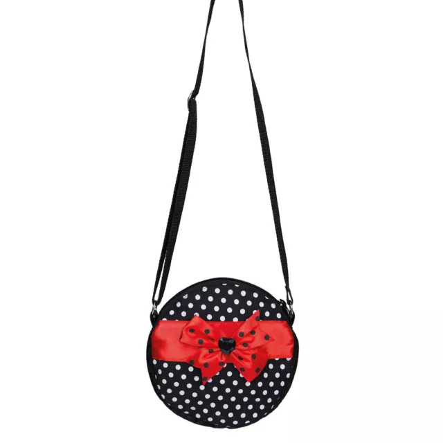 Rockabilly Umhänge-Tasche mit Polka Dots Damenhandtasche 50er Jahre Damentasche