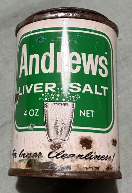 Vintage Andrews Liver Salt 4 oz Tin Empty