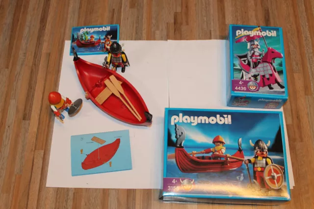 Playmobil Wikingerboot inkl. Figuren Set 3156 vollständig + 4436 Reiter+Pferd
