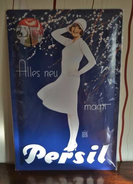 Nostalgic-Art  PERSIL - WEIßE DAME BLAU  Blechschild 40 x 60 cm