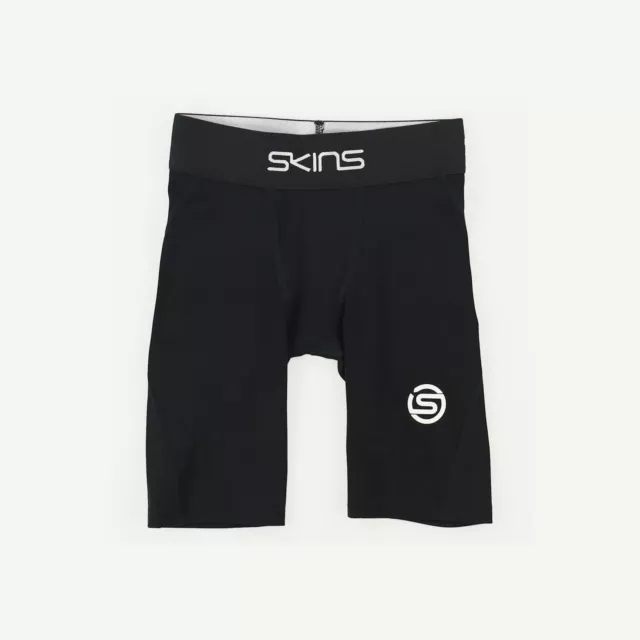 SKINS Compression Unisex Kids Black Poly blend Series 1 Half tight Shorts Size M