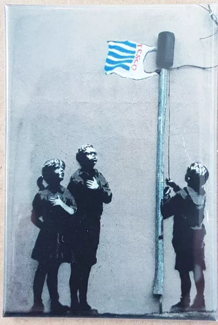 Banksy Tesco Sac Drapeau Acier Réfrigérateur Aimant (Se )
