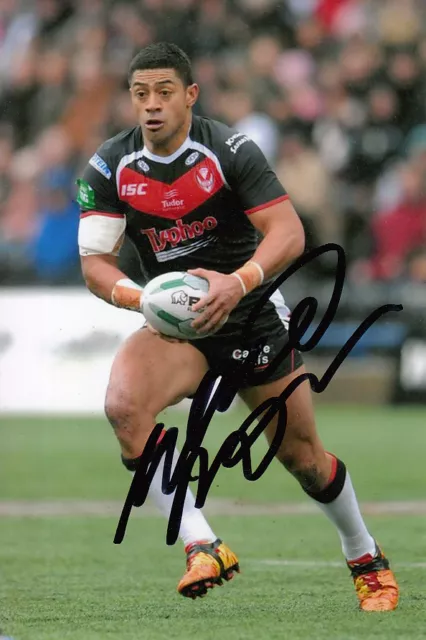 St Helens Hand Signed Willie Manu 6X4 Photo 4.