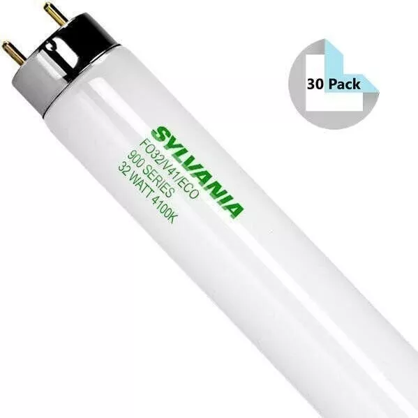 Sylvania FO32/V41/ECO (30 Pack) T8 Fluorescent Lamps - 4100K, 32W, 120-480V, 4'