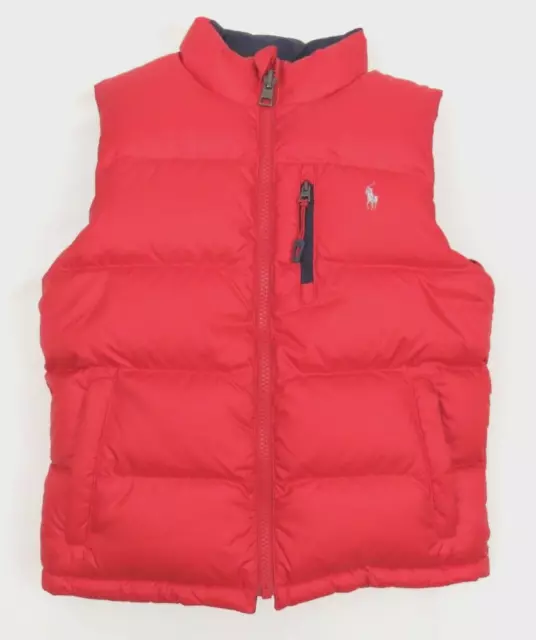 NWOT Ralph Lauren Polo Reversible Down Quilted Boys Full Zip Puffer Vest Jacket