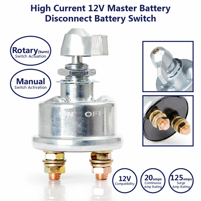12V MASTER BATTERY Disconnect Switch 2 post SPST Kill Cut Off Nascar