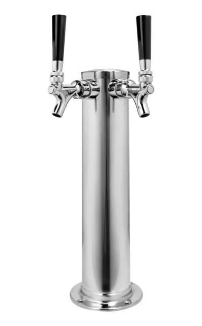 Kegco 14" Stainless 2-Tap All Stainless Contact Quick Disconnect Homebrew Tower