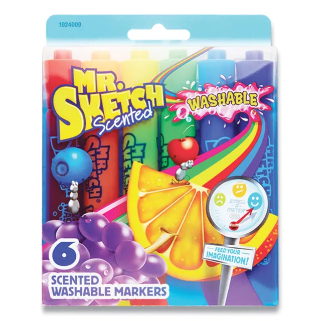Mr. Sketch Scented Penny Candy Watercolor Markers Chisel Assorted Colors 6/Pk