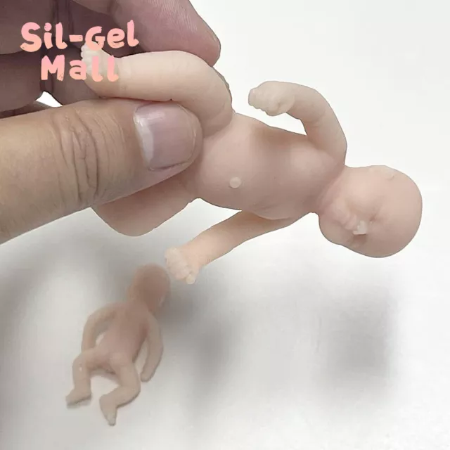 2PCS/Set Full Body Soft Silicone Mini Dolls 1.9-3.9 inch Cute Reborn Baby Dolls 3