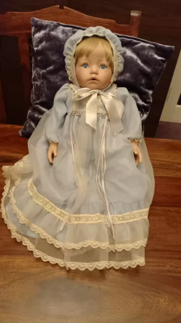The Ashton Drake Galleries Baby Blue Eyes By Dianna Effner Porcelain Doll.