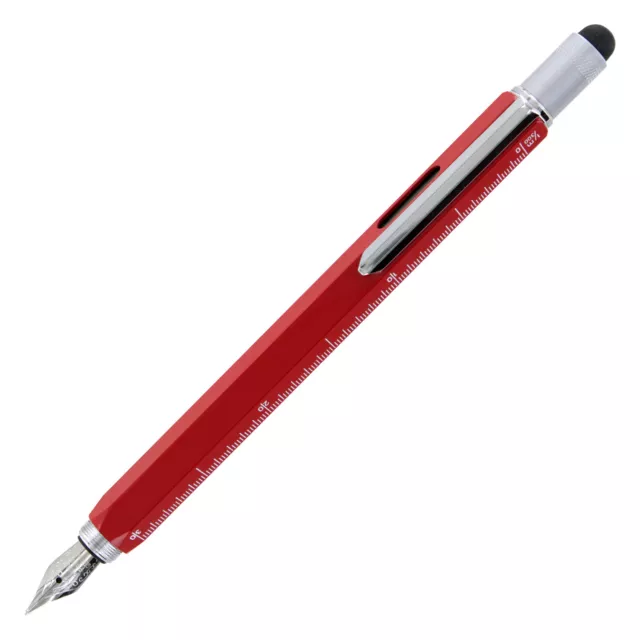 Monteverde One Touch Stilo 9 Funzione Strumento Penna Stilografica, M Punta, Red