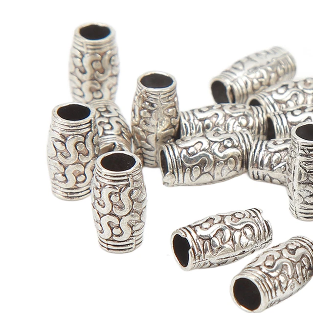 20 Pcs Hair Tube Beads DIY Beard Jewelry Hair Accessories For Women Braids Hair