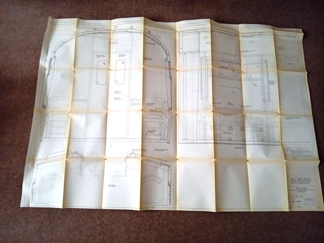 BRITISH RAILWAYS BUFFET CAR BLUEPRINT DIAGRAM c1977 VINTAGE TRAIN