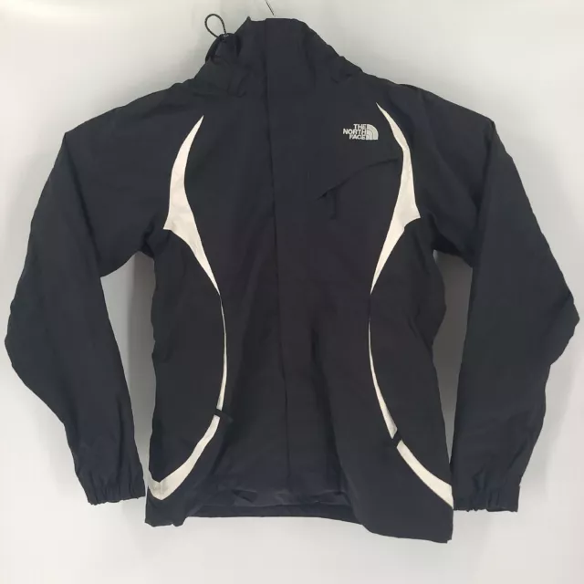 The North Face Jacket Mens Medium Black White Hyvent Hooded Rain Snow