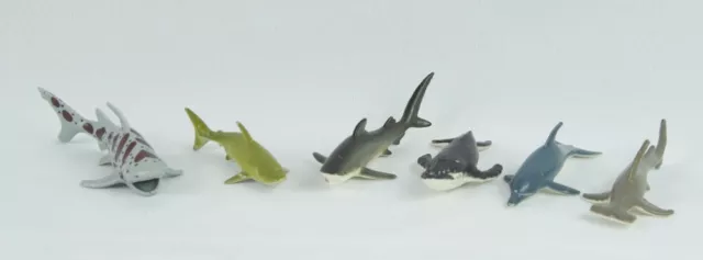Lot Of 6 Small Plastic Ocean Aquatic Animals Mixed Lot - Shark Whale Dolphin