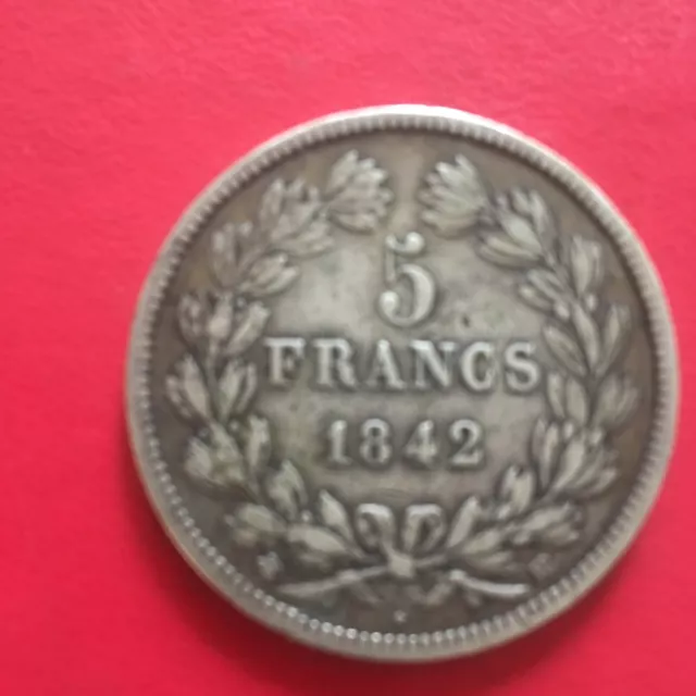 Pièce de 5 Francs 1842 BB Argent Louis Philippe