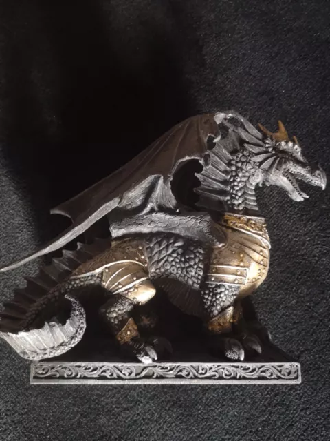 Steampunk Rüstung Drachen Figur - Deko Statue Gothic polyresin schwer Wie neu