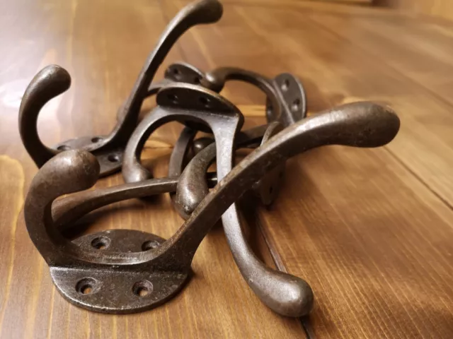 Vintage Industrial Style Coat Hook (Victorian Period Cast Iron Metal Hangers)