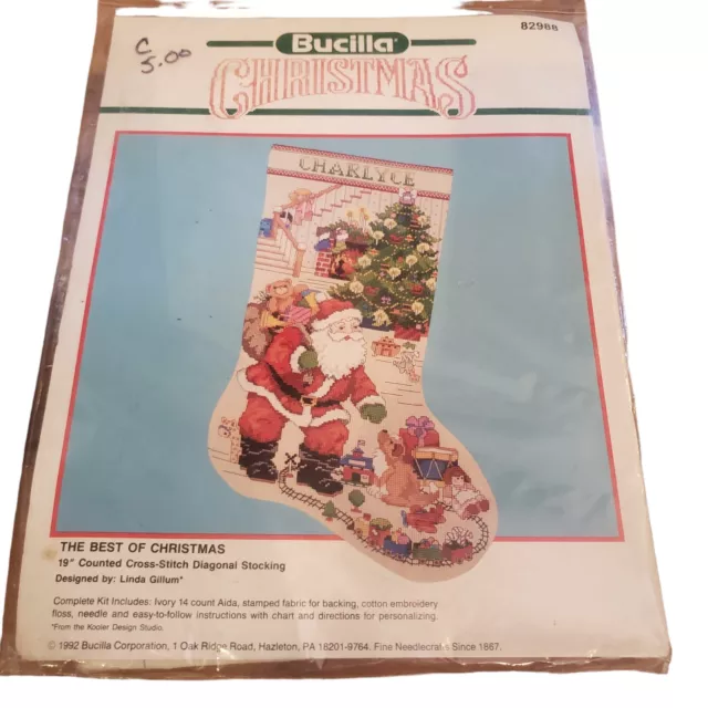 Bucilla Decorating the Ark Christmas Stocking Cross Stitch Kit by Linda  Gillum 