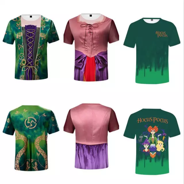 Hocus Pocus 3D print T shirt casual short sleeve shirtHalloween summer tee tops