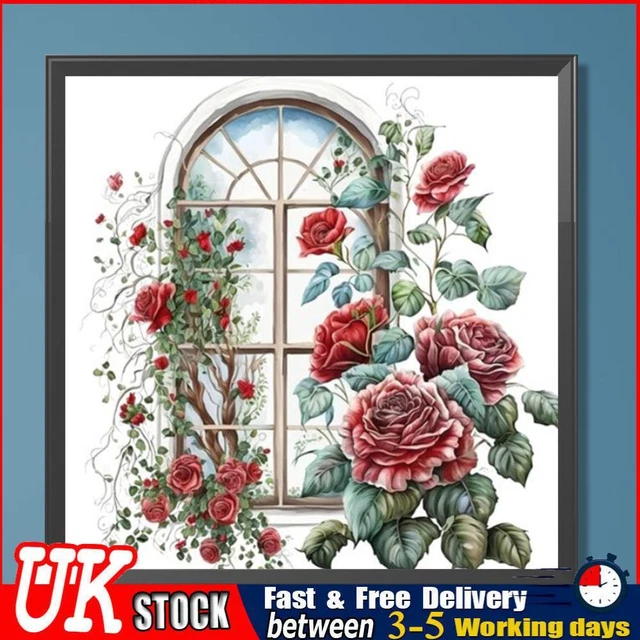 UK 5D DIY Full Round Drill Diamond Painting Flower Kit Home Decoration Art Craft