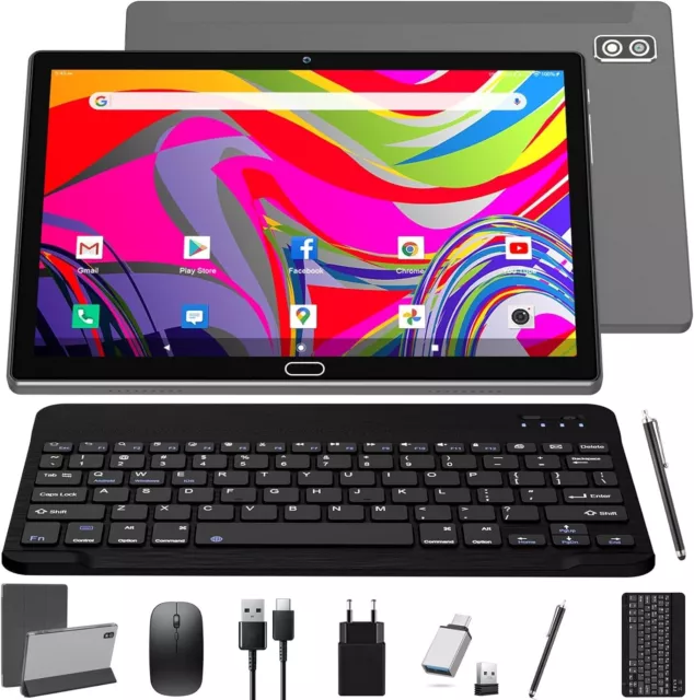 KADYBE 2024 Neueste Android 13 Tablet 10 Zoll,2-in-1 Tablet Mit 2 SIM Slots