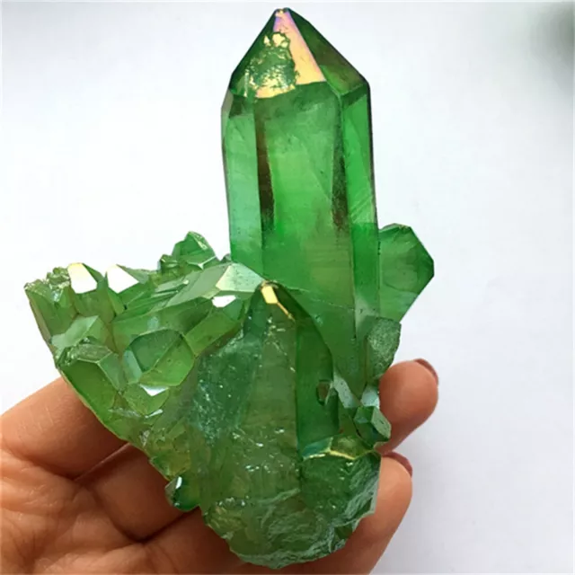 1pc Natural Green Crystal Cluster Quartz Crystal Gem Stone Healing Mineral Reiki