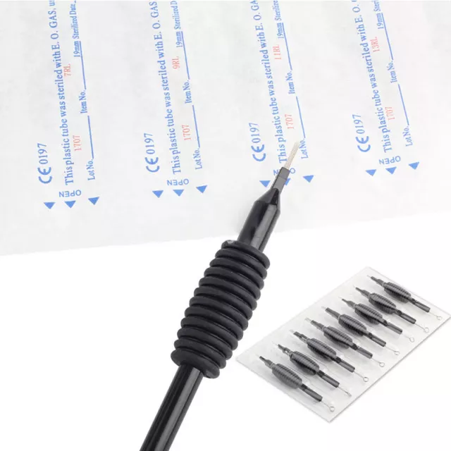 10 x New Sterile Disposable Tattoo Needle and Tube 3/4 Grip with Tip RL AU