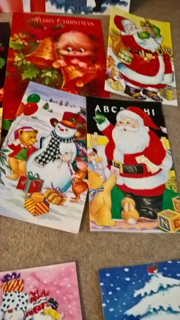 10x  Vintage Christmas Cards with traditional greetings;- Childrens collection 9