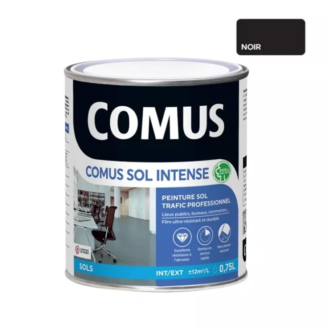 COMUS SOL INTENSE NOIR  0.75L Peinture sols intérieurs et extérieurs. trafic int