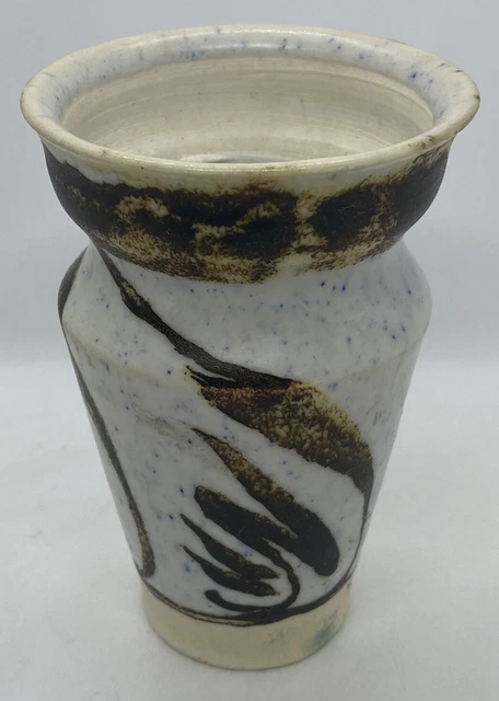 Studio Pottery Vase Miniature BLUE Speckled Glaze 4" tall