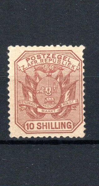 South Africa - Transvaal 1896 10s Wagon with pole SG 212a MH
