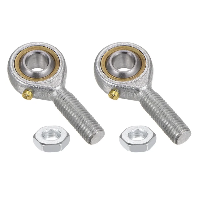 2pcs POS10 10mm Bore Rod End Bearing M10x1.5 Male Right Hand Thread with Jam Nut