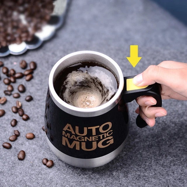 New Automatic Self Magnetic Mug Stainless Steel Coffee Milk Mixing Cup Blender