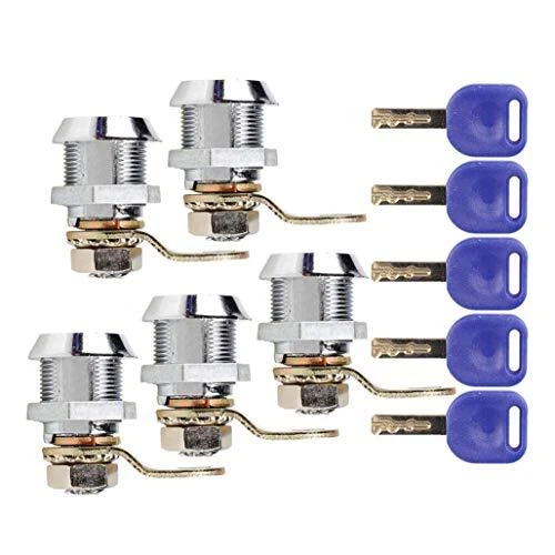 New 5X 5/8 Office Cabinet Door Short Lock Cash Door Tool Box Tubular Cam Loc