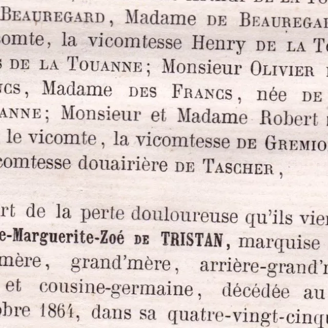 Zoé De Tristan De Houssoye Auguste De Quinemont Paviers 1864