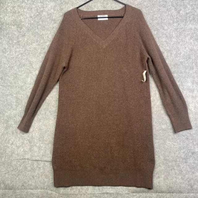 Old Navy Brown Long-Sleeve V Neck Sweater Shift Dress Size M