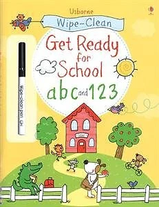 WIPE-CLEAN READY FOR SCHOOL ABC & 123 (USBORNE WIPE-CLEAN By Sam Taplin NEW