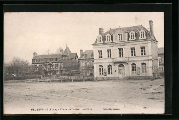CPA Beuzeville, Place de l´Hotel-de-Ville