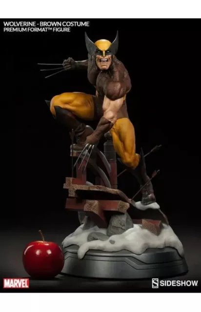 X-MEN - Costume Marrone Wolverine Formato Premium Figura 1/4 Statua Sideshow